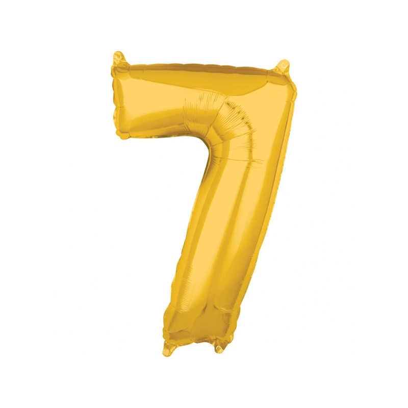 Balon Folie Cifra 7 Auriu - 43 x 66cm, Amscan 36560