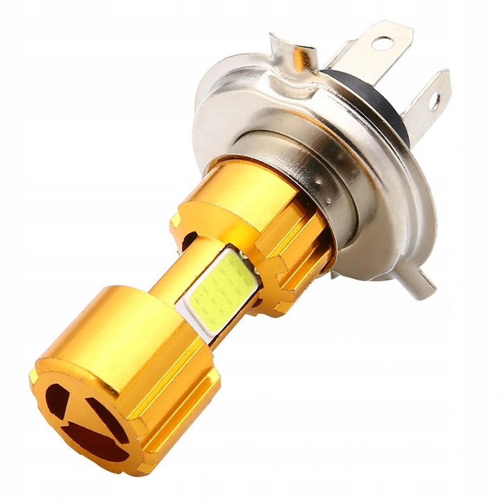 Bec LED H4 HS1 Led 3400lm radiator alb rece 76x22mm