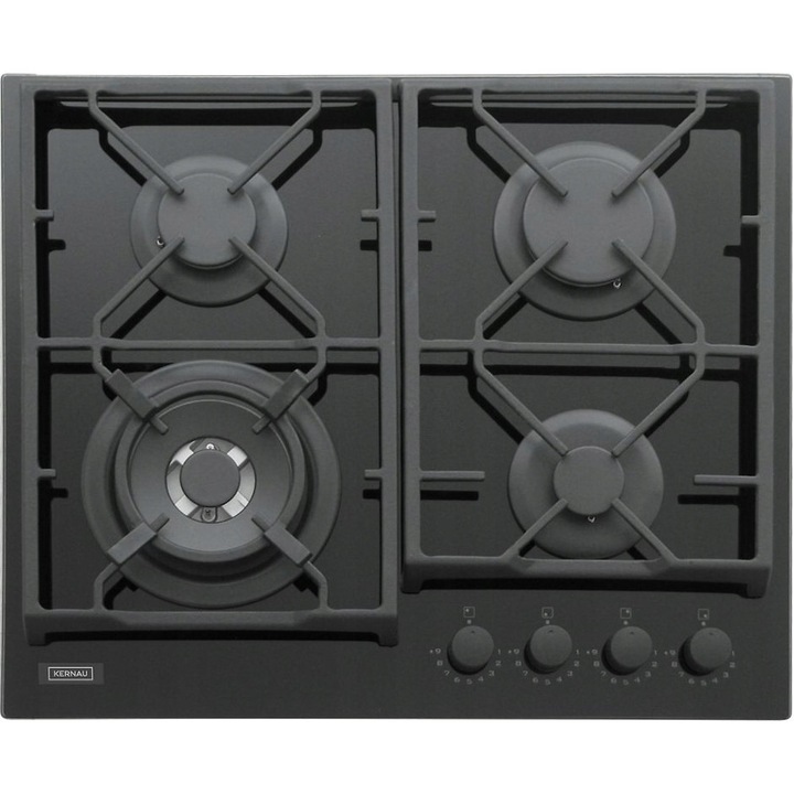 Газов плот Kernau KGH6434TCIB, 4 горелки, черен, 60x51см