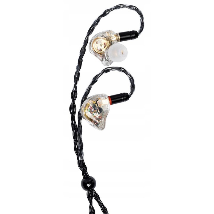 Casti in-ear Stagg SPM-PRO, hibrid, transparent, 1.35m