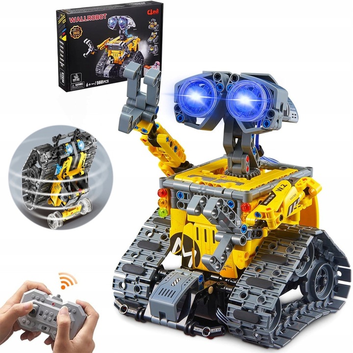 Трансформиращ се робот Bedee 4 в 1, управление чрез дистанционно и приложение, сиво-жълт, 15.5x21x19.5см