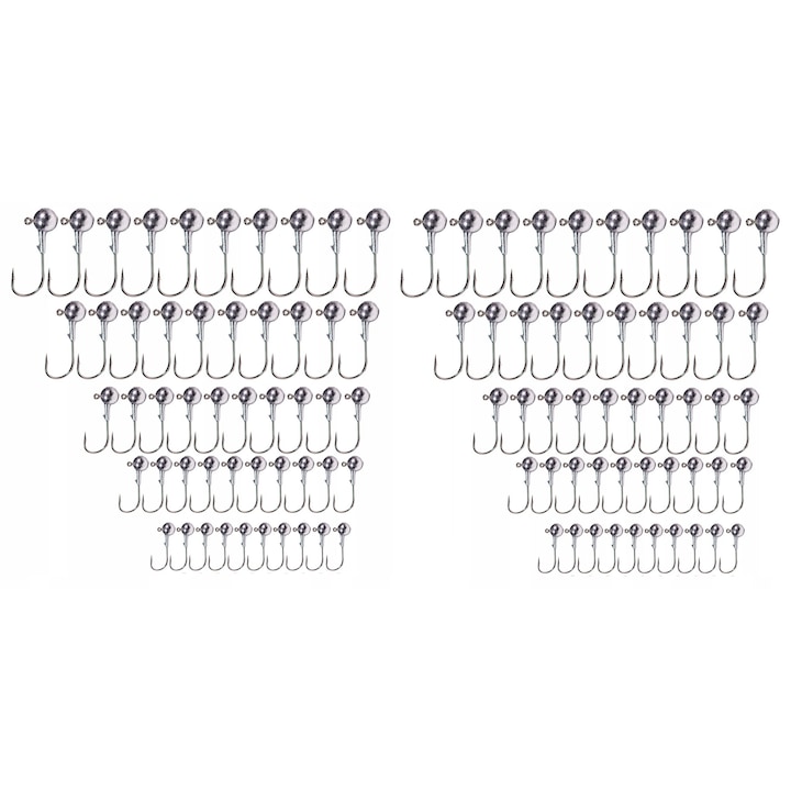 Set 100 capete jig FL, diferite greutati, multicolor