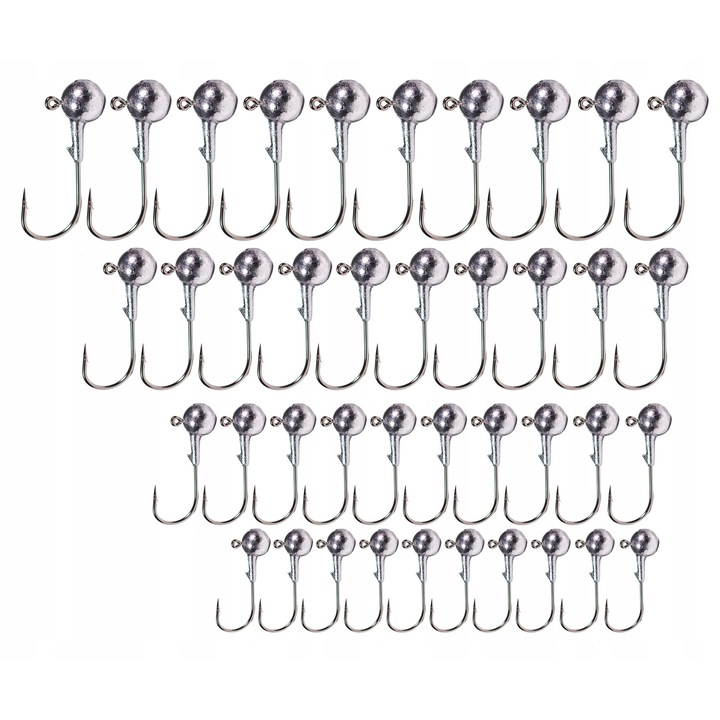 Set 40 capete jig FL, 7-3.5g, marimi 1-5/0, multicolor