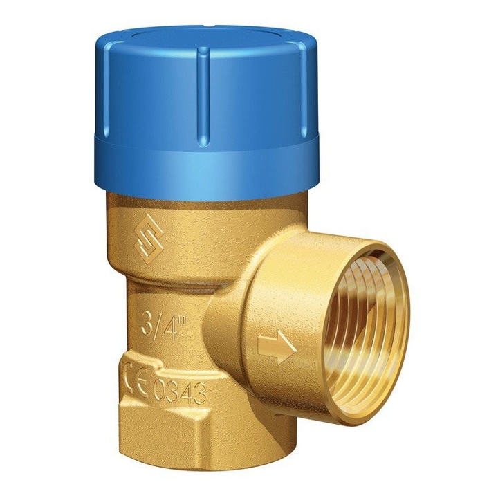 Flamco Prescor biztonsági szelep 3/4'', 6 bar, sárgaréz, 0-95°C