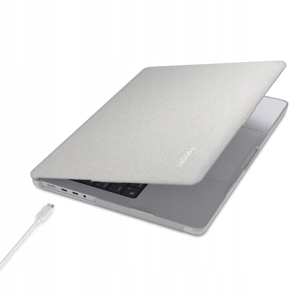 Husa laptop Spigen Urban Fit, 14", gri heather, 2 piese, nylon, 2021-2026