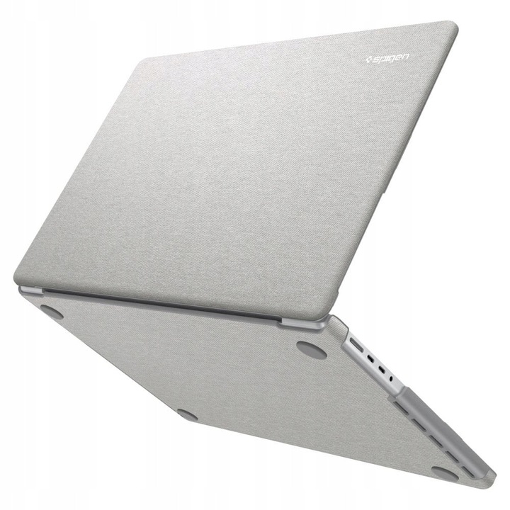 Husa laptop Spigen Urban Fit, 14", gri heather, 2 piese, nylon, 2021-2026