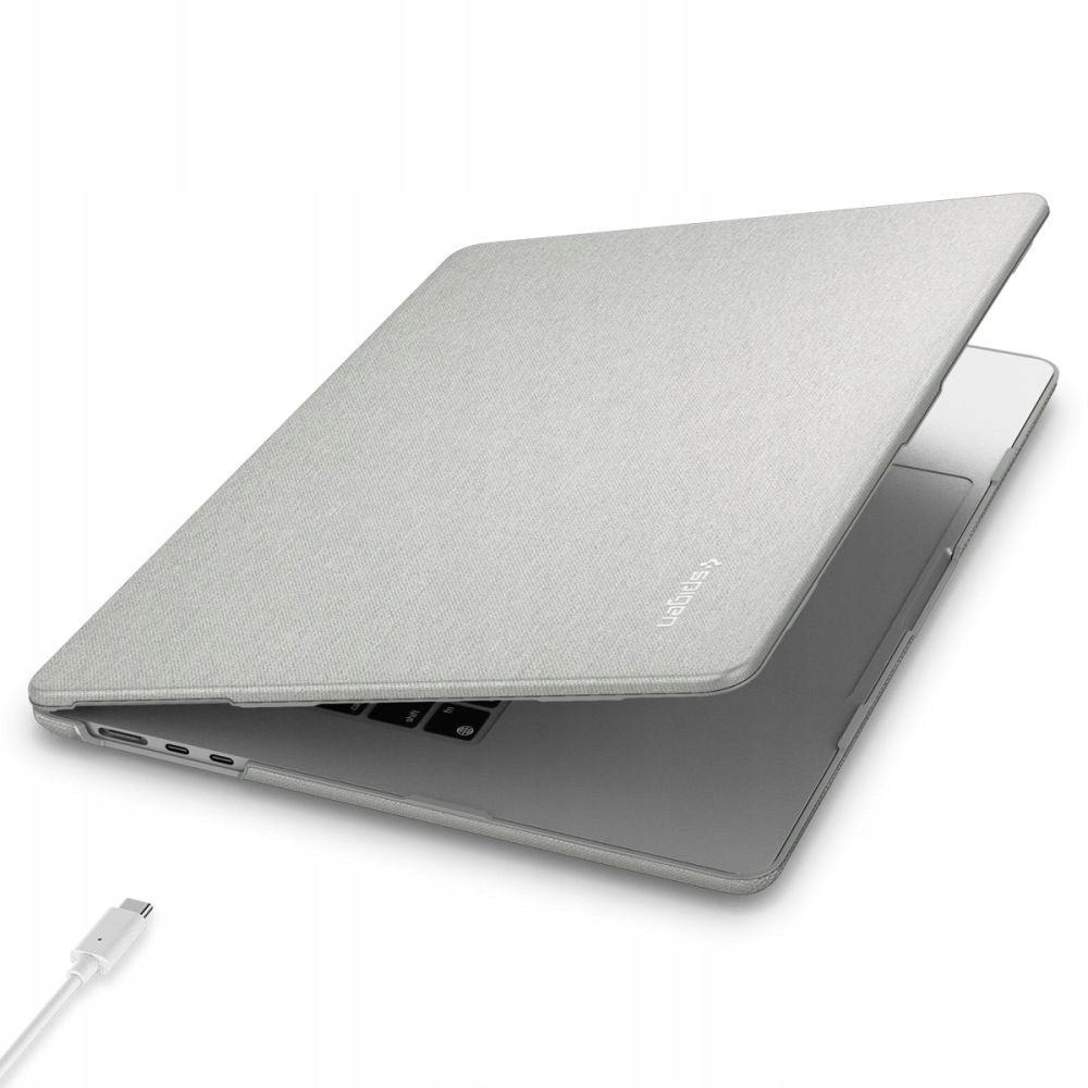 Husa laptop Spigen Urban Fit, 13 inch, gri heather, 2 piese, nylon, slim