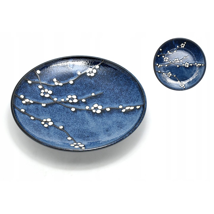 Farfurie plata Edo Hana Blue albastru 25,5cm