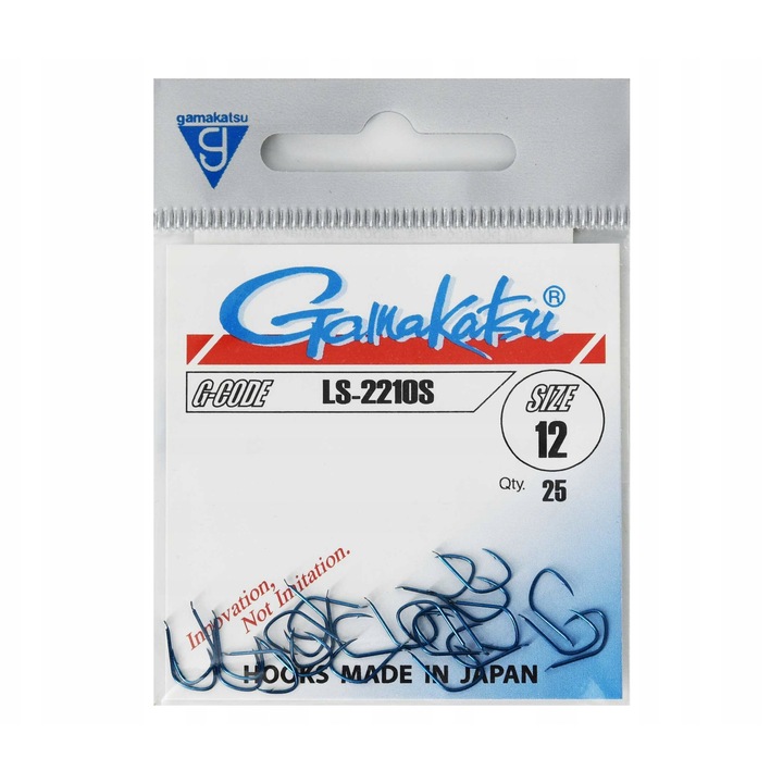 Carlige pescuit Gamakatsu LS-2210S, autointepatoare, latite, albastre, 10mm, 25buc