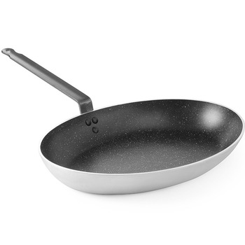 Tigaie ovala, 28x40x(H)5.5 cm, Marble Profesional, 3 straturi anti-aderente tip marmura, maner otel, Hendi, potrivita pentru toate sursele de caldura Tigaie ovala, 28x40x(H)5.5 cm, Marble Profesional, 3 straturi anti-aderente tip marmura, maner otel, Hendi, potrivita pentru toate sursele de caldura