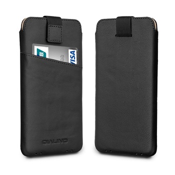 Husa tip saculet iPhone 12 Mini, SE 2 (2020), iPhone 8, iPhone 7, iPhone 6 / 6s, Qialino Pouch, din piele moale, culoare Negru Husa tip saculet iPhone 12 Mini, SE 2 (2020), iPhone 8, iPhone 7, iPhone 6 / 6s, Qialino Pouch, din piele moale, culoare Negru