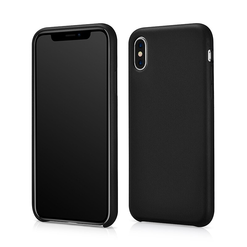 Husa iPhone X / XS, Xoomz Original Silicone, din silicon cu textura mata, culoare Negru