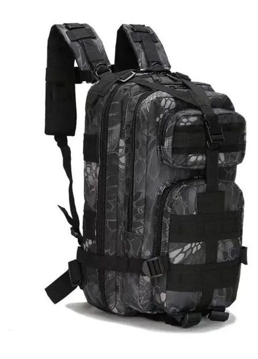 Rucsac tactic 25L, impermeabil, pentru drumetii, camping, pescuit, culoare neagra