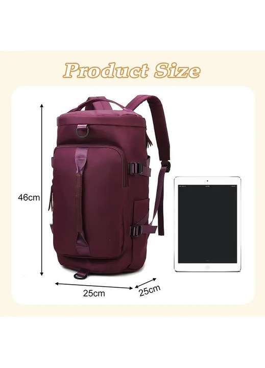 Rucsac drumetie multifunctional, rezistent la apa, compartiment incaltaminte, mov, 30x50x20cm