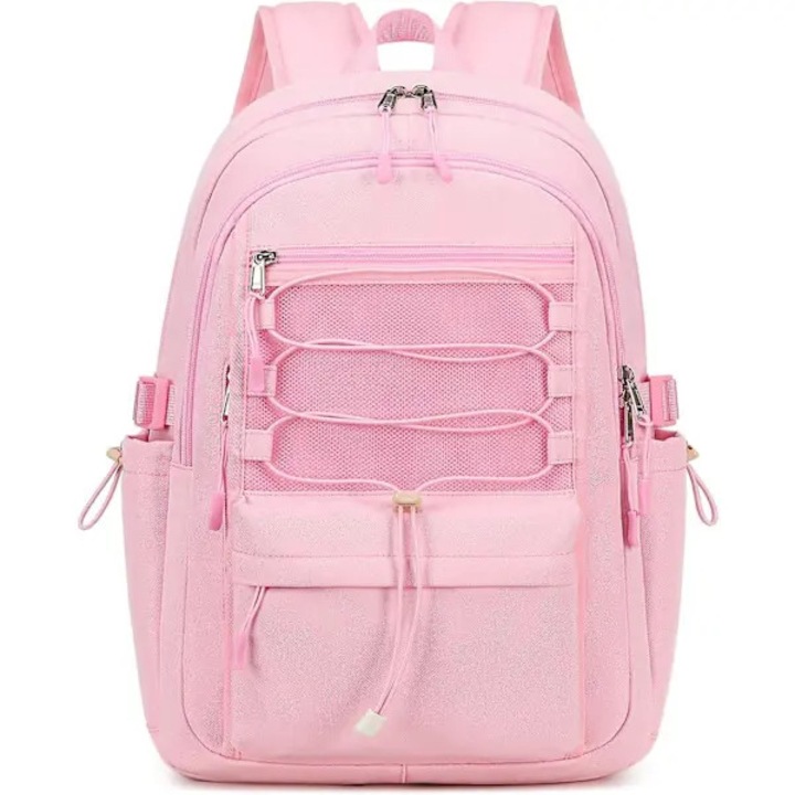 Rucsac laptop unisex 15.6 inch roz 46x31x18cm rezistent confortabil
