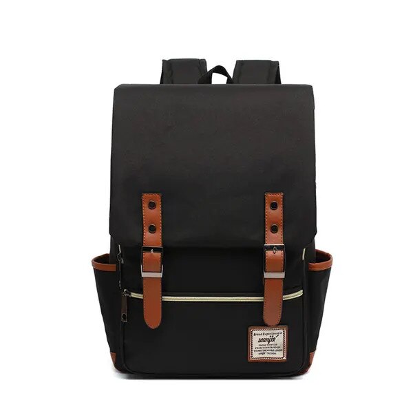 Rucsac vintage unisex, 29x43x13.5cm, negru, pentru laptop 15.6 inch