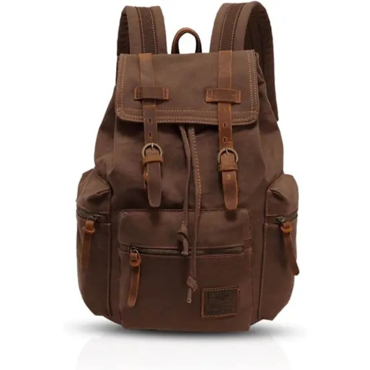Rucsac unisex vintage multifunctional maro 28x16x42cm