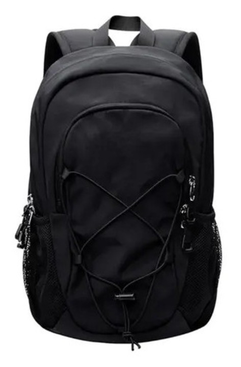 Rucsac drumetie 20-35L, poliester, rezistent la apa, negru, 38x25x15cm
