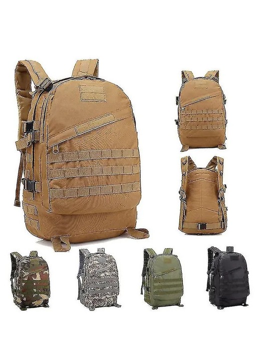 Rucsac drumetie multifunctional, 36-55L, verde armata, negru, kaki, camuflaj, 600D Oxford
