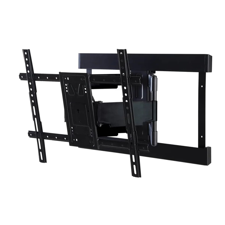 Suport TV de perete reglabil SANUS, Full Motion, diagonala TV 40″-90″ (102-229 cm), max. 57 kg, functie inclinare, extensie 71 cm, profil slim 5 cm, sistem depozitare cablu, design minimalist, usor de instalat, negru