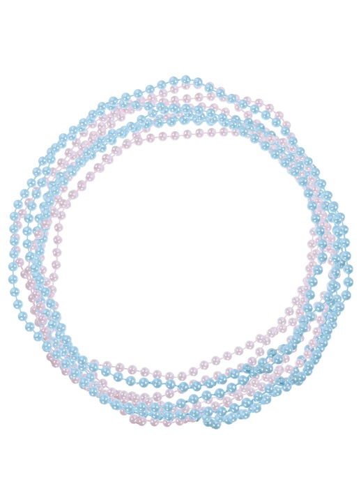 ZYBLSSBB, colier perle artificiale din ABS, set 20 buc, roz/albastru, 44 cm