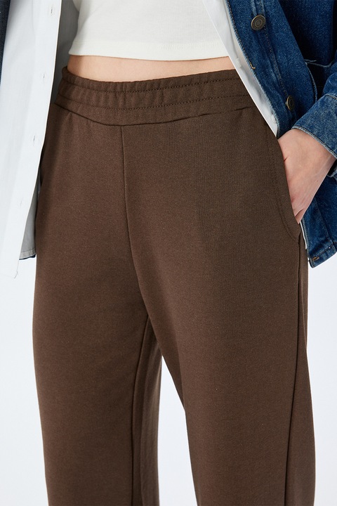 KOTON, Pantaloni de trening evazati cu buzunare laterale, Maro inchis, L