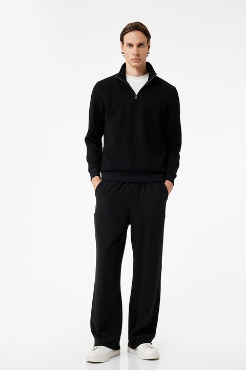 KOTON, Pantaloni de trening cu talie elastica, Negru, S