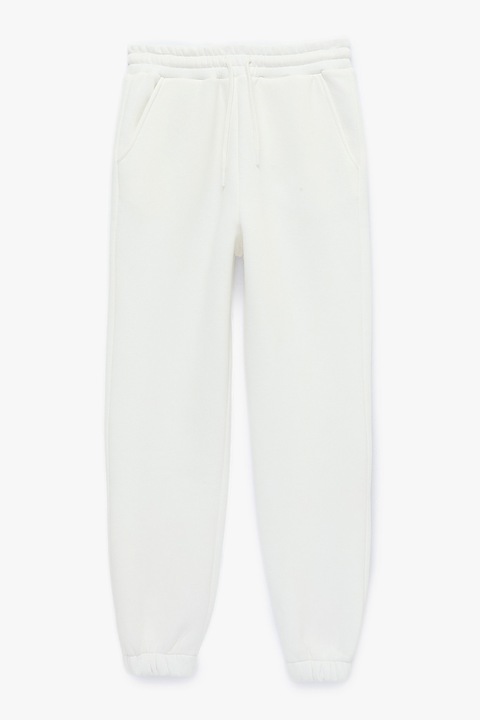 KOTON, Pantaloni de trening cu 2 buzunare oblice, Alb, L