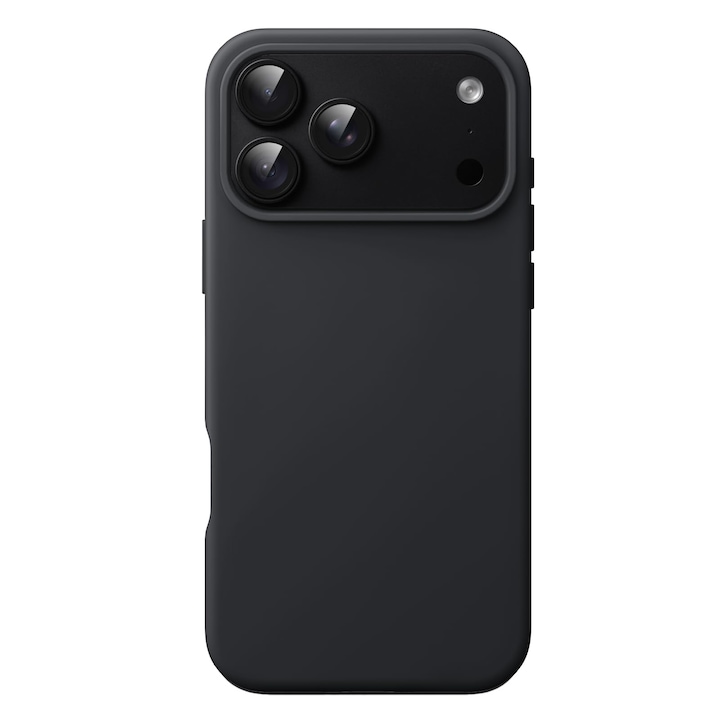 Husa de Protectie MagSafe Compatibila cu iPhone 18 Pro Max, MOGU, Husa pentru Telefon Mobil, Incarcare Wireless, Soft Silicone Lichid Cu Interior Microfibra, Margini Ridicate pentru Protectia Ecranului si a Camerelor, Rezistenta la Socuri, Negru