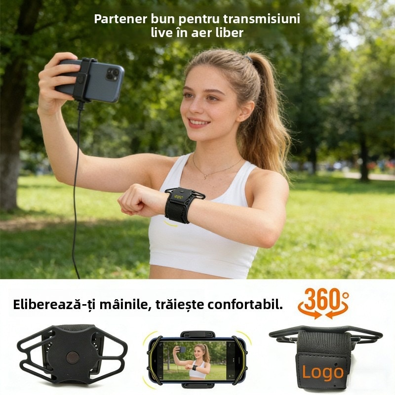 Husa Banderola Telefon, Banderola Alergare Telefon Universala, Rotire 360 Acces Rapid La Ecran, Compatibila Telefoane Pana La 20cm, Benzi Elastice Silicon, Velcro Ajustabil Pana La 38cm, Pentru Alergat Yoga Fitness, Armband Sport, Negru