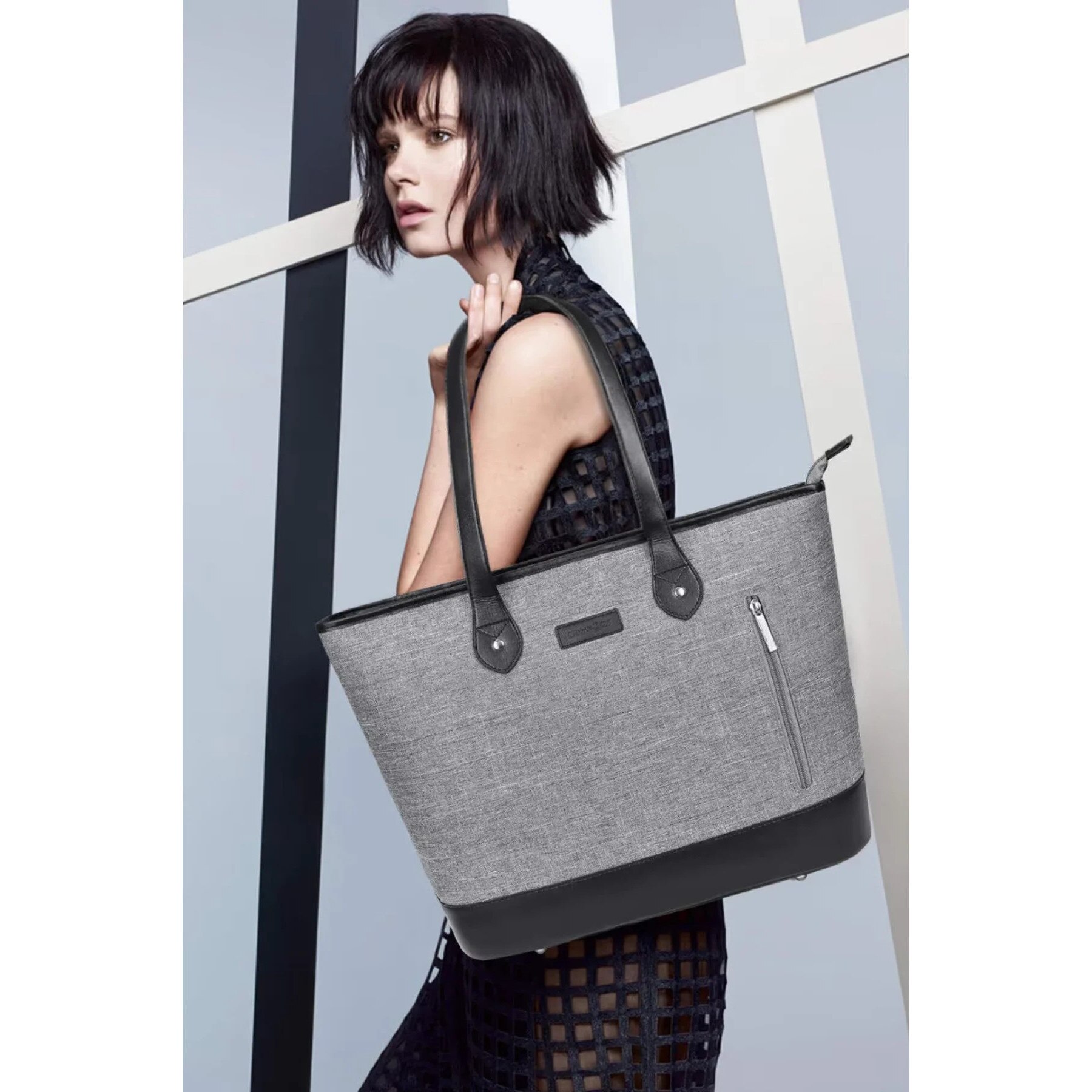 womenstyle Geanta de laptop business pentru femei de 15, 6 inci - Gri