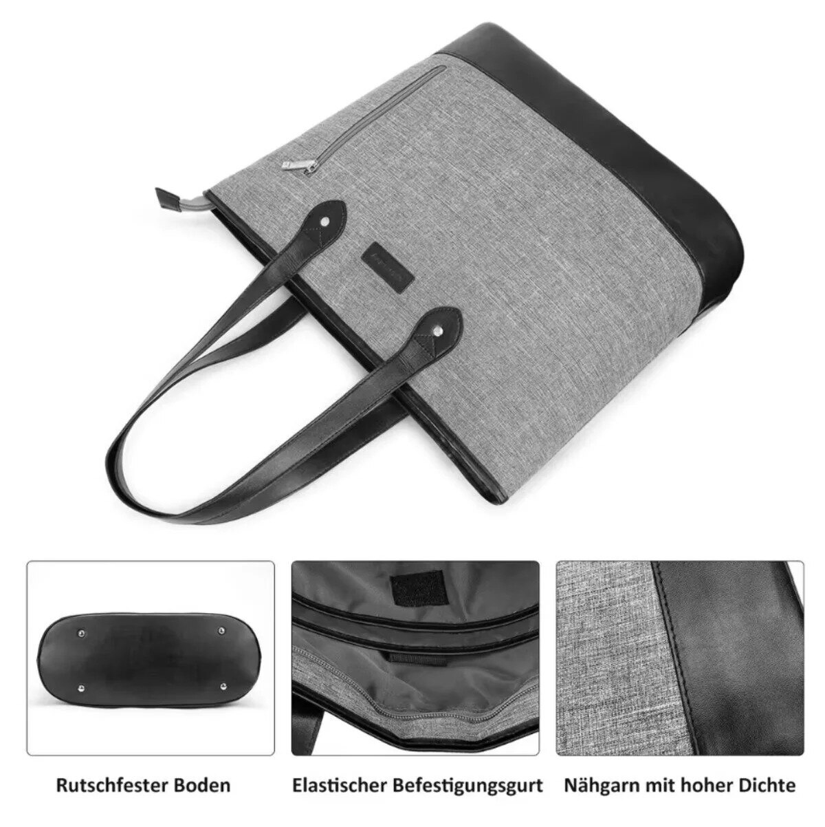 womenstyle Geanta de laptop business pentru femei de 15, 6 inci - Gri