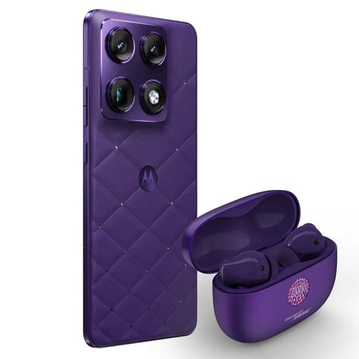 Motorola signature swarovski edition mobiltelefon, 512GB, 16GB RAM, PANTONE Violet Indigo + Moto Buds 2 Plus fülhallgató