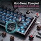 K KAVLORN Механична Геймърска Клавиатура Skeleton 60% | GASKET | Hot-Swap | RGB | Геометричен Изрязан Пластмасов Корпус | Лека Компактна | 61 Клавиша с Кабел | Съвместима с PC/Mac/Лаптоп