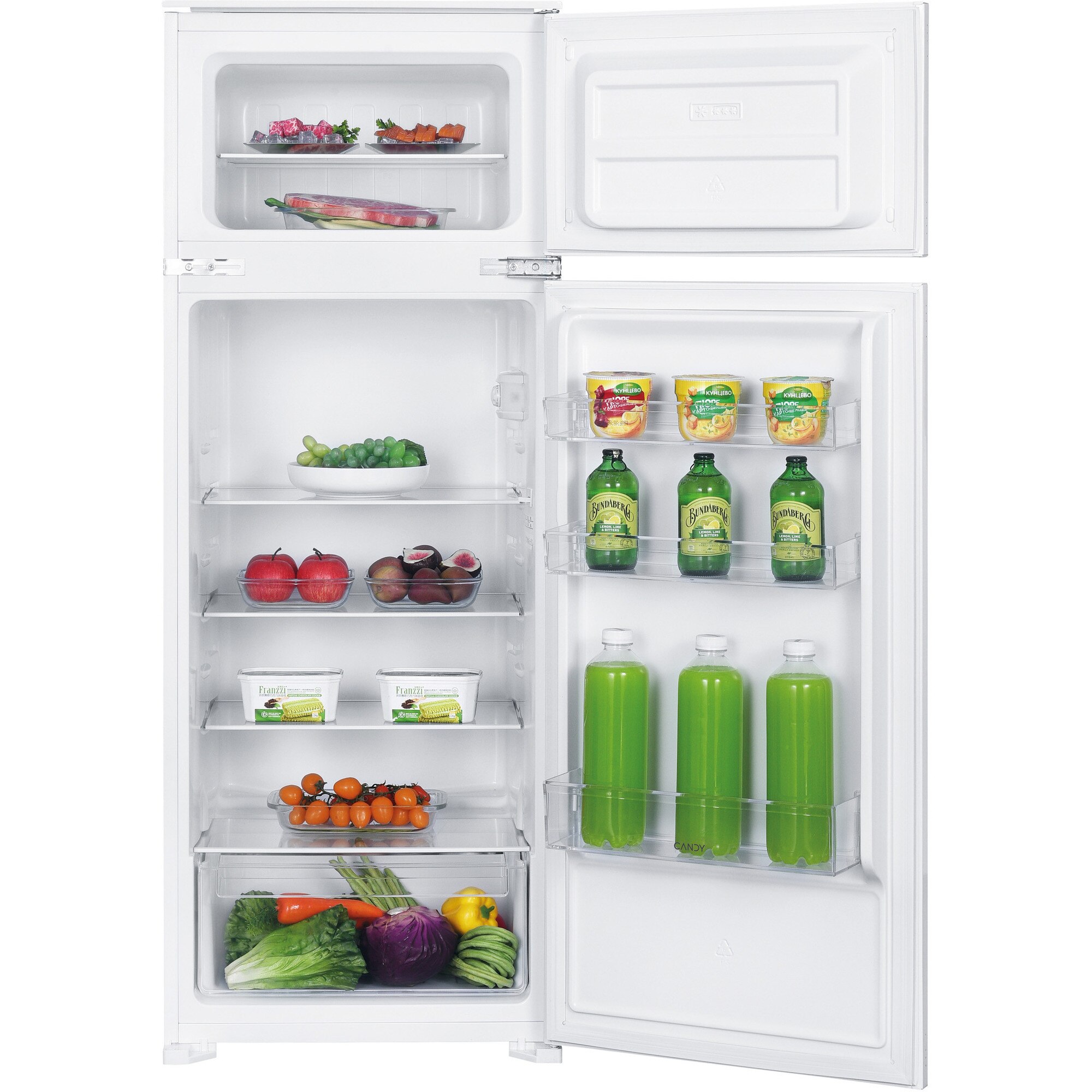 Frigider incorporabil CANDY CFBD 2450/2EH, 205 litri, H 145 cm, clasa E, usi reversibile