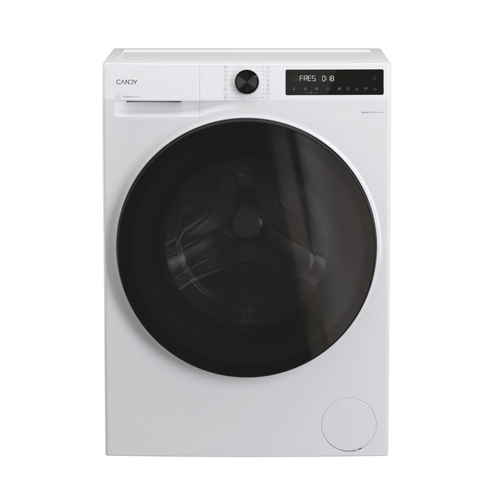 Masina de spalat rufe Slim CANDY BP 48SBL6-S, clasa energetica A-10%, 8 kg, 1400 rpm, Motor Inverter, ProActive Wash, conectivitate WiFi/ hOn app, XL Soft Drum, Clean Shield, alba