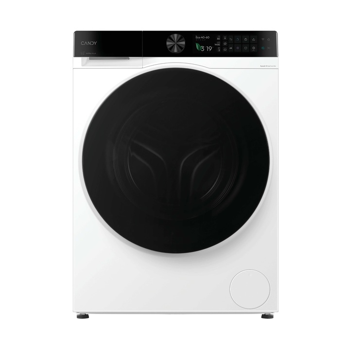 Masina de spalat rufe CANDY BQD 413BL10U-S, clasa energetica A-40%, 13 kg, 1400 rpm, Motor Inverter, AirPro Wash, display TFT touch control, conectivitate WiFi/ hOn app, XL Soft Drum, Clean Shield, AutoDose, alba
