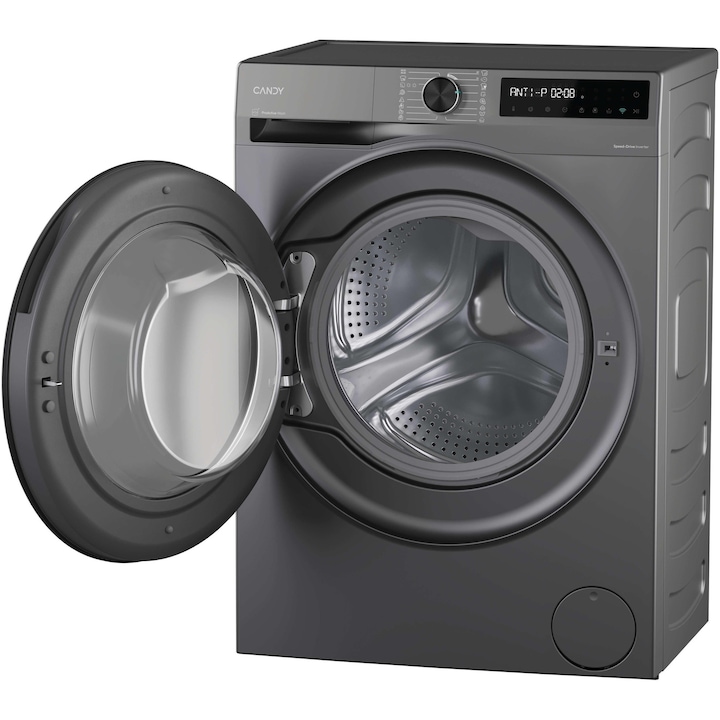 Masina de spalat rufe cu uscator Candy BWR 496BL10G-S, clasa energetica A-35%/D, 9+6 kg, 1400 rpm, Motor Inverter, ProActive Wash, conectivitate WiFi/ hOn app, XL Soft Drum, Clean Shield, antracit