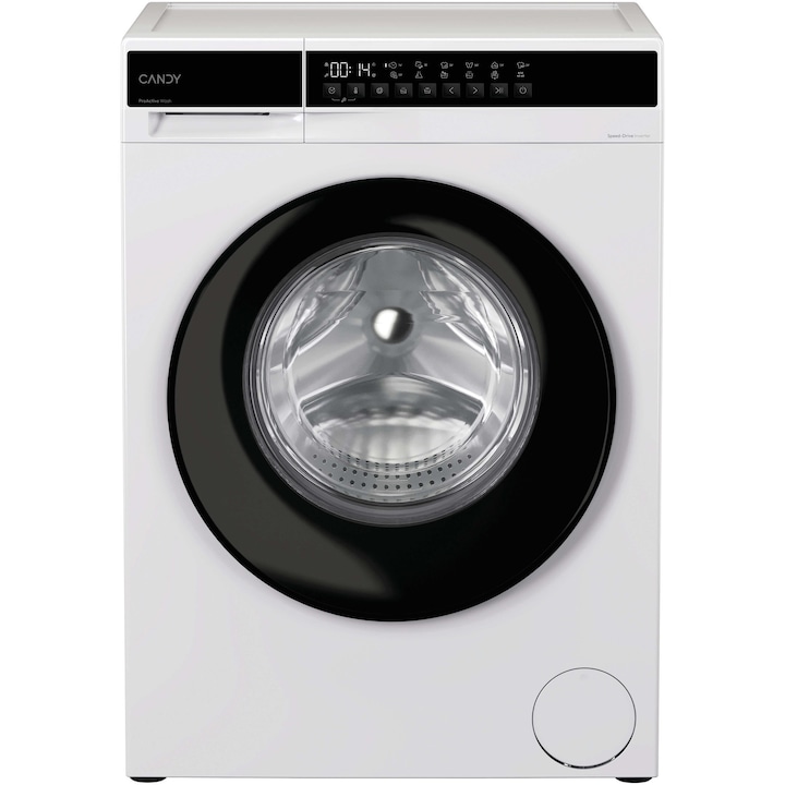 Masina de spalat rufe slim CANDY EY 07SB7-S, clasa energetica A-15%, 7 kg, 1000 rpm, Motor Inverter, ProActive Wash, Programe Rapide, Soft Drum, Smart Dual Spray, alba