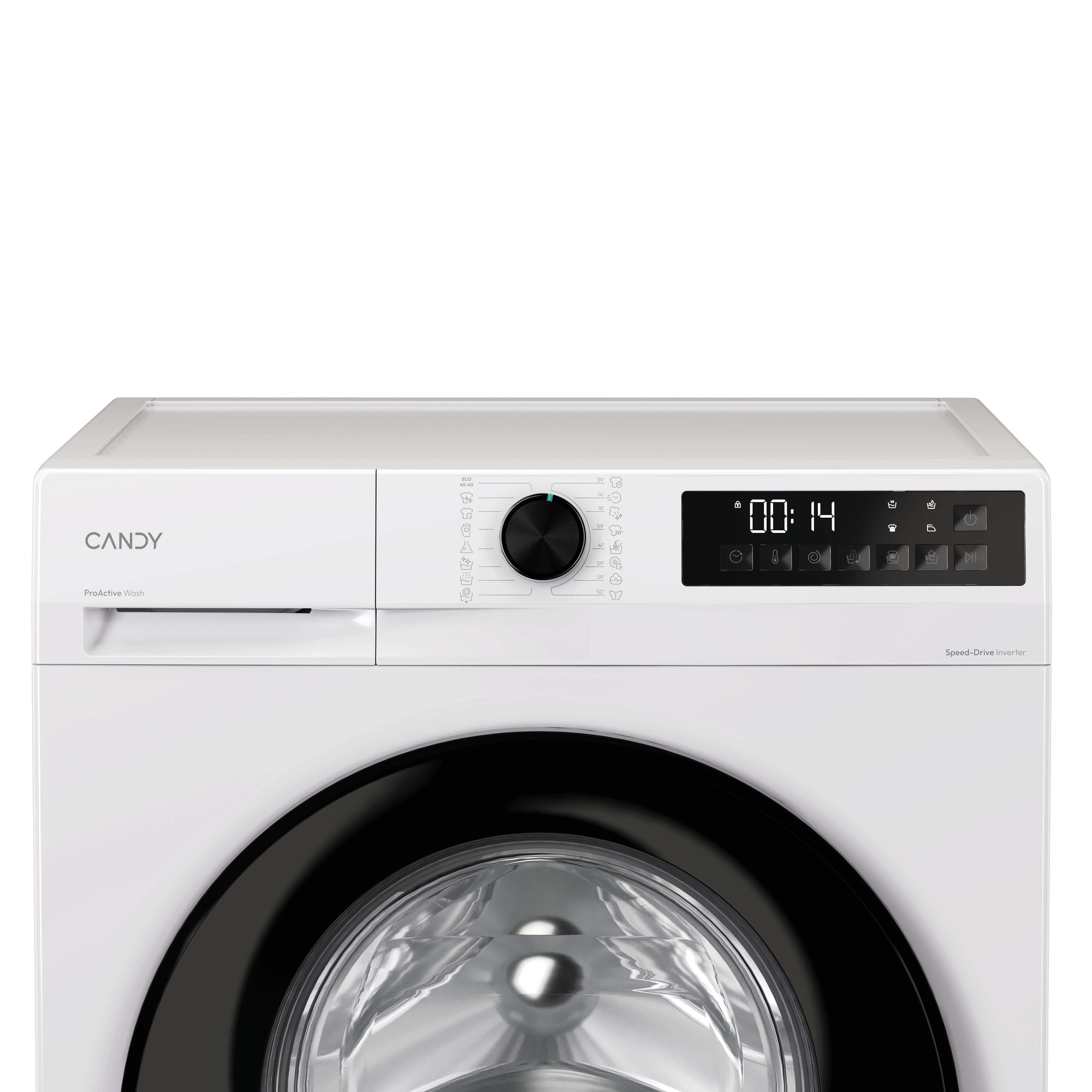 Masina de spalat rufe CANDY GD 38SB6-S, clasa energetica A-10%, 8 kg, 1300 rpm, Motor Inverter, ProActive Wash, Programe Rapide, Soft Drum, Clean Shield, alba