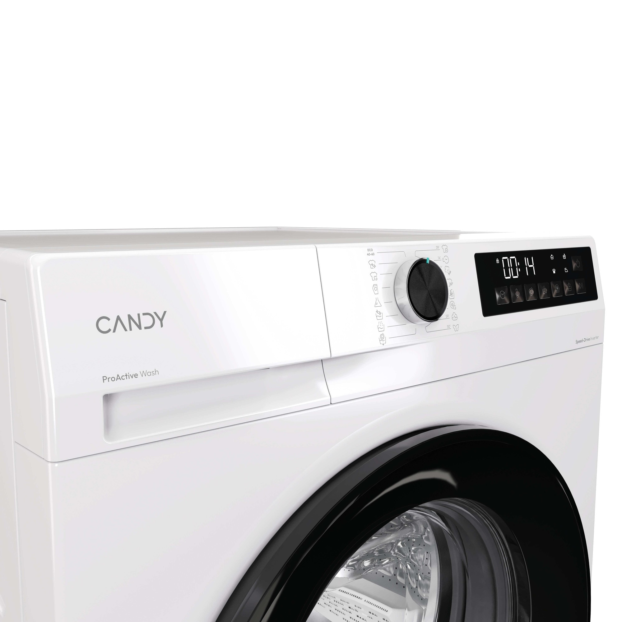 Masina de spalat rufe CANDY GD 38SB6-S, clasa energetica A-10%, 8 kg, 1300 rpm, Motor Inverter, ProActive Wash, Programe Rapide, Soft Drum, Clean Shield, alba
