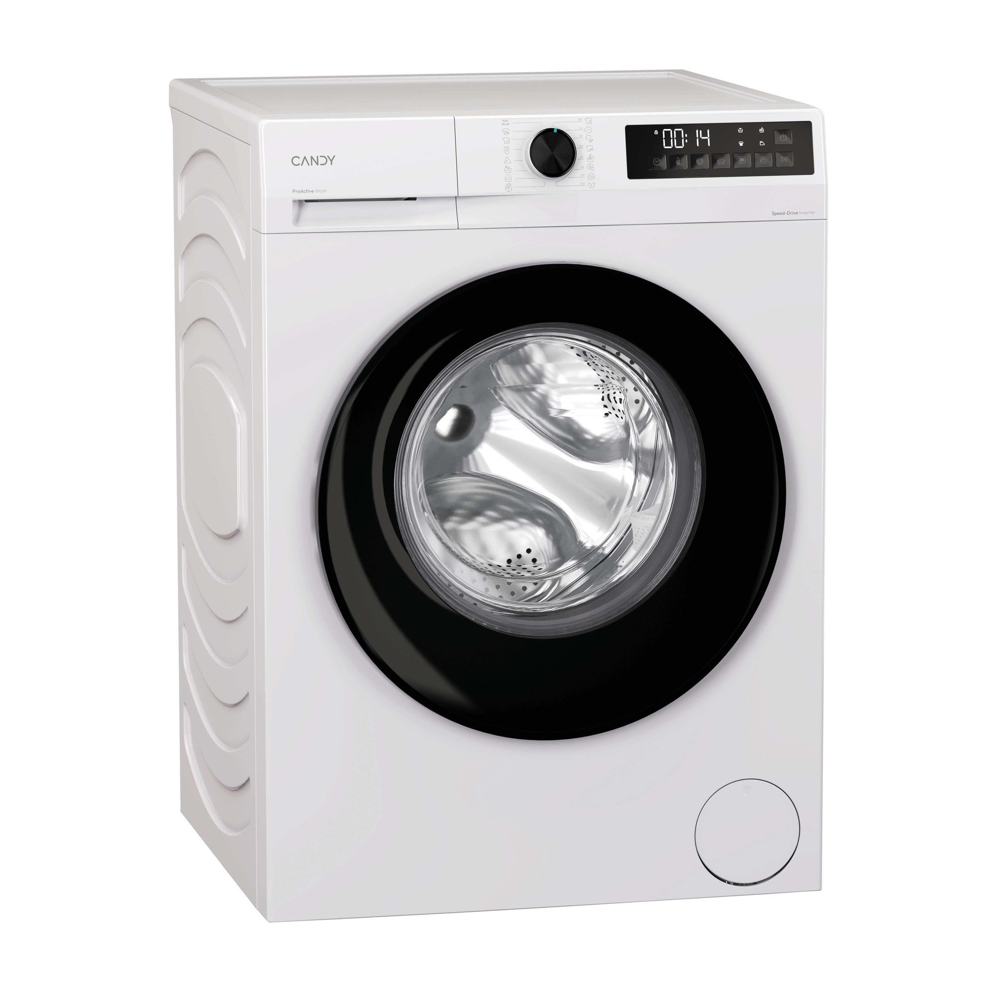 Masina de spalat rufe CANDY GD 38SB6-S, clasa energetica A-10%, 8 kg, 1300 rpm, Motor Inverter, ProActive Wash, Programe Rapide, Soft Drum, Clean Shield, alba