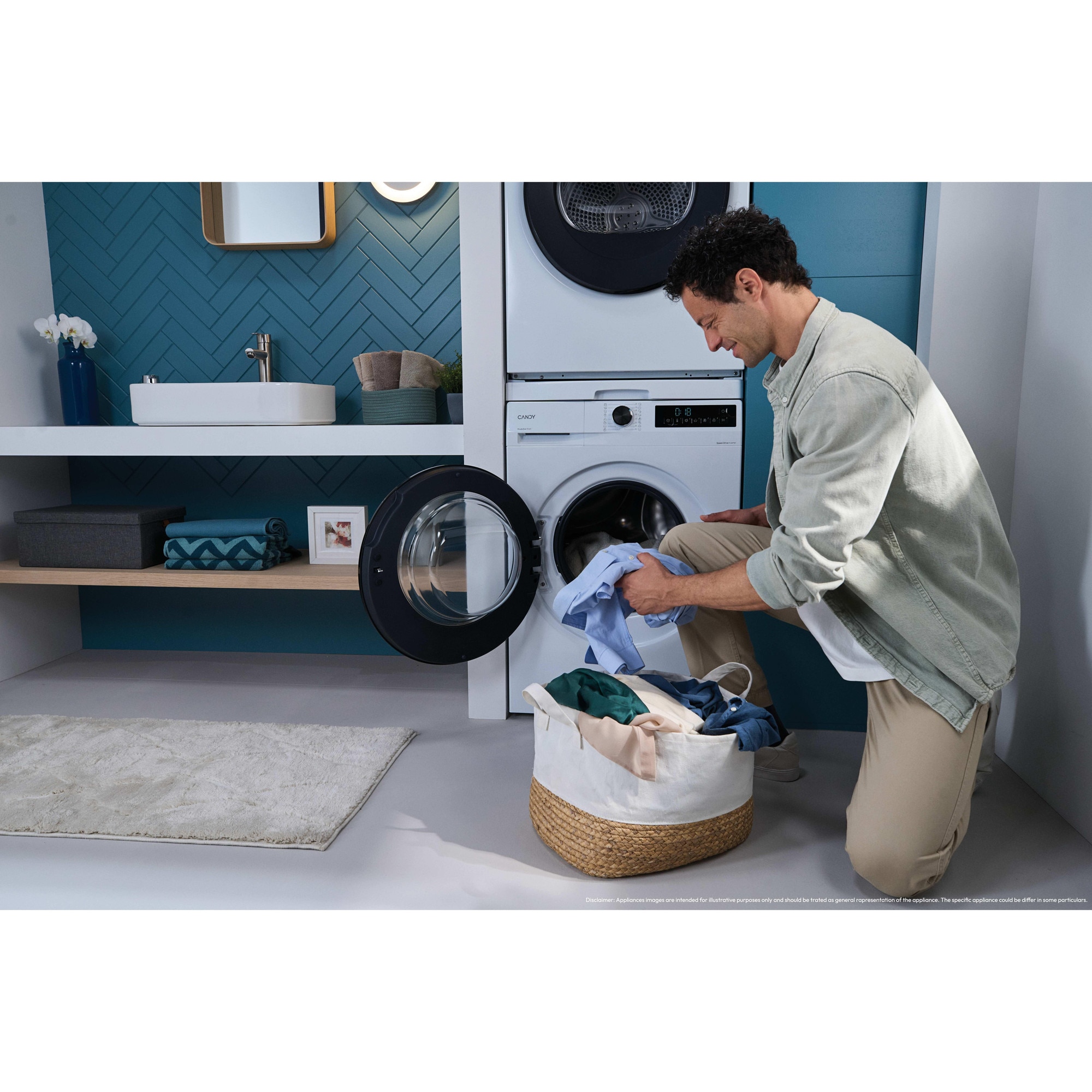 Masina de spalat rufe CANDY GD 38SB6-S, clasa energetica A-10%, 8 kg, 1300 rpm, Motor Inverter, ProActive Wash, Programe Rapide, Soft Drum, Clean Shield, alba
