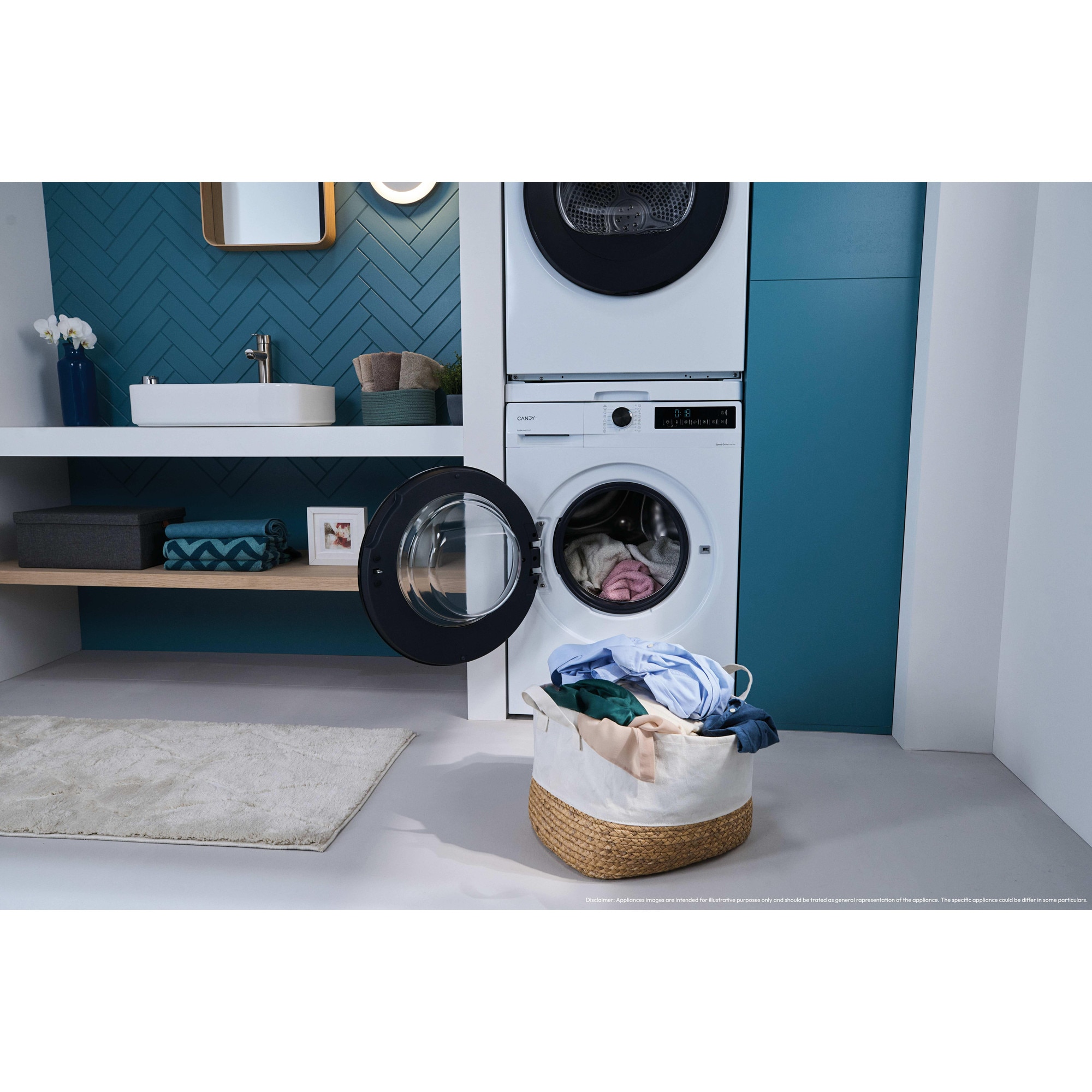 Masina de spalat rufe CANDY GD 38SB6-S, clasa energetica A-10%, 8 kg, 1300 rpm, Motor Inverter, ProActive Wash, Programe Rapide, Soft Drum, Clean Shield, alba