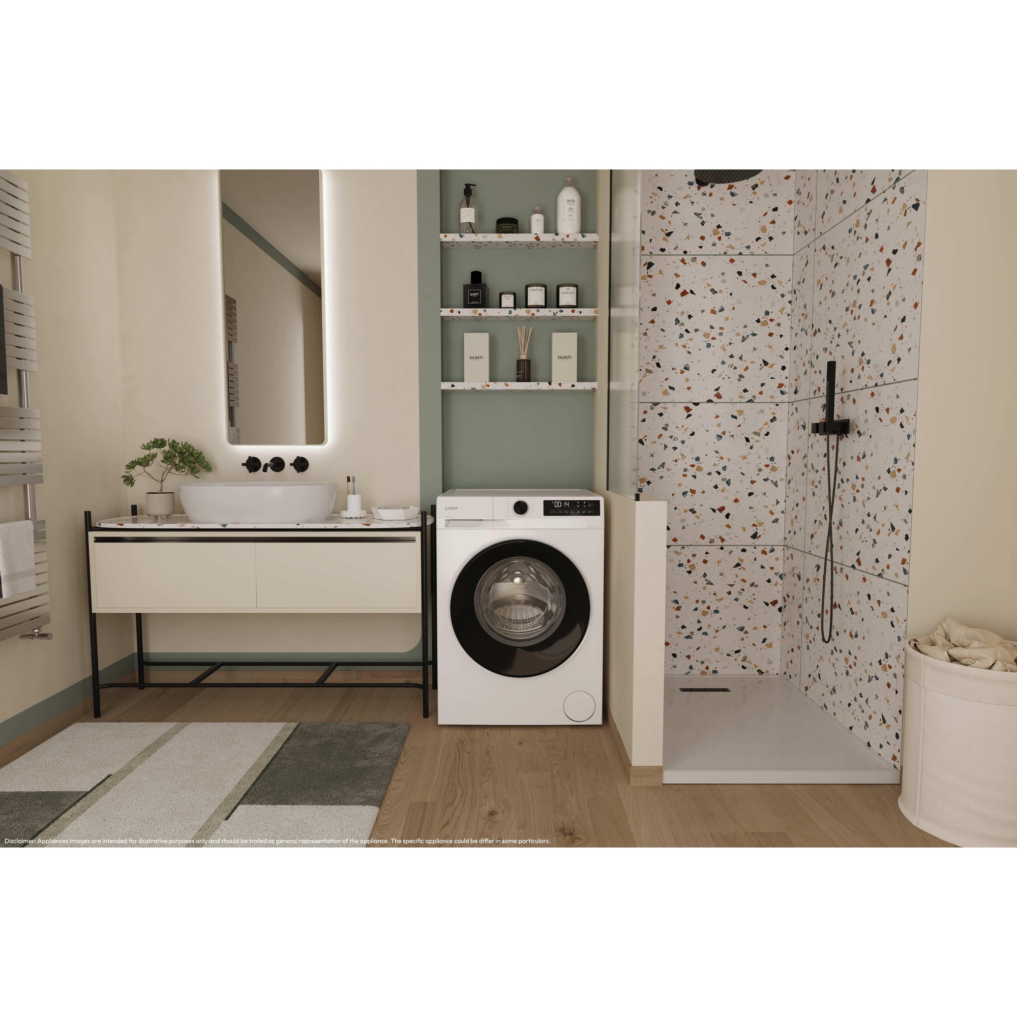 Masina de spalat rufe CANDY GD 38SB6-S, clasa energetica A-10%, 8 kg, 1300 rpm, Motor Inverter, ProActive Wash, Programe Rapide, Soft Drum, Clean Shield, alba