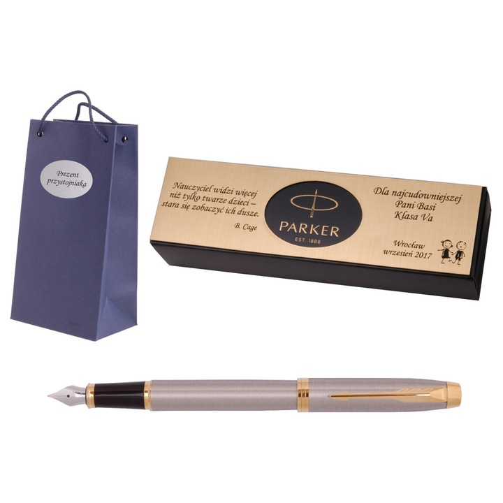Parker IM Royal Brushed CT toll gravírozott táblával