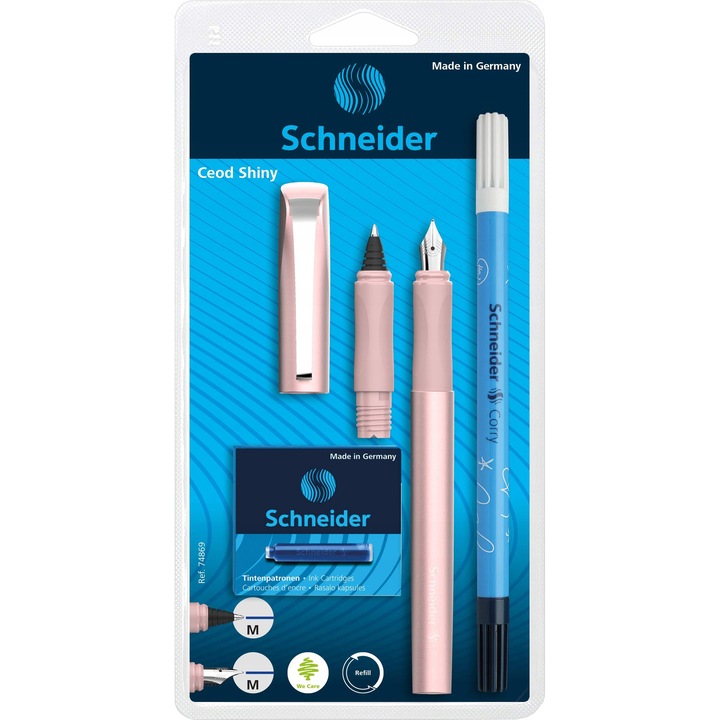 Schneider 4 az 1-ben tollkészlet, metál rózsaszín, kék tinta