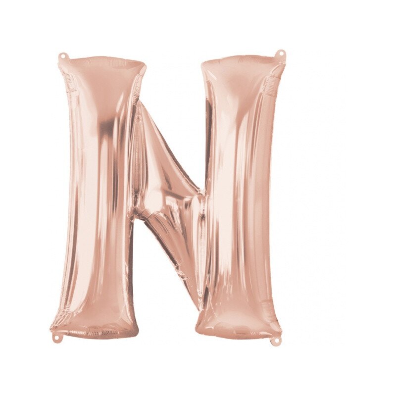 Balon Folie Mare Litera N Rose Gold - 60 x 81cm, Amscan 36577