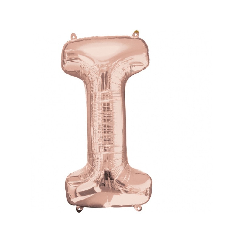 Balon Folie Mare Litera I Rose Gold - 45 x 81cm, Amscan 36572