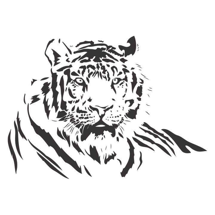 Sticker Decorativ "Tiger" 200x150 cm, culoare Negru